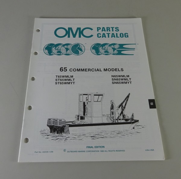 Teilekatalog Johnson Evinrude Outboards 65 Commercial Models Stand 5/1988