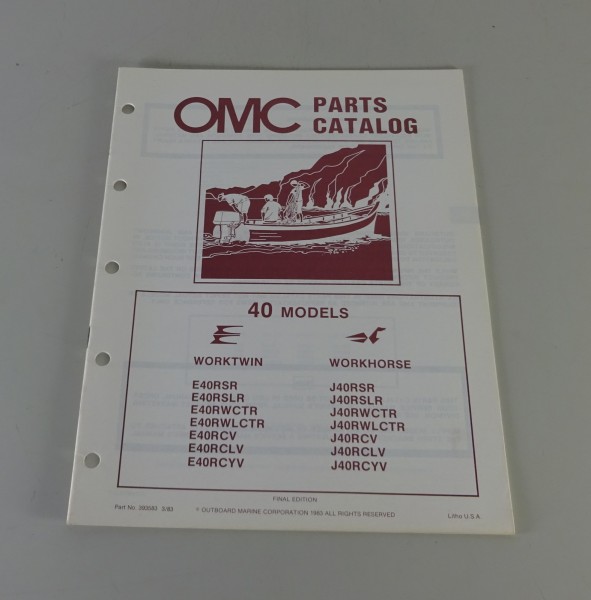 Teilekatalog OMC Evinrude / Johnson Outboards 40 PS Models Stand 03/1983
