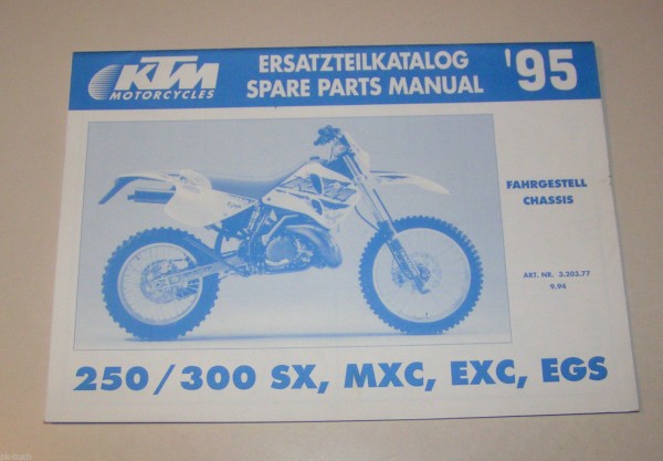 Teilekatalog Fahrgestell KTM 250 / KTM 300 SX / MXC / EXC / EGS Modelljahr 1995