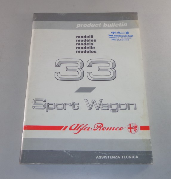 Product Bulletin / Einführungsschrift Alfa Romeo 33 TD Sport Wagon 1.5 St.1989