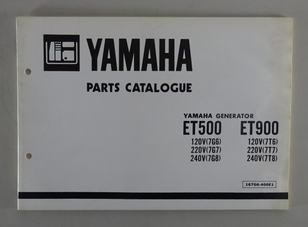 Teilekatalog / Parts Catalogue Yamaha Generator ET 500 / ET 900 Stand 10/1986