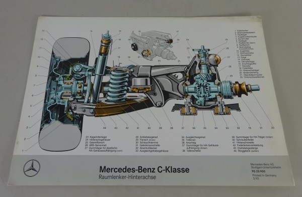 Schnittbild Mercedes-Benz C-Klasse W202 Raumlenker-Hinterachse Stand 03/1993