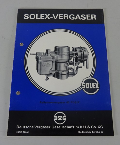 Handbuch Solex Fallstromvergaser 40 PDSIT