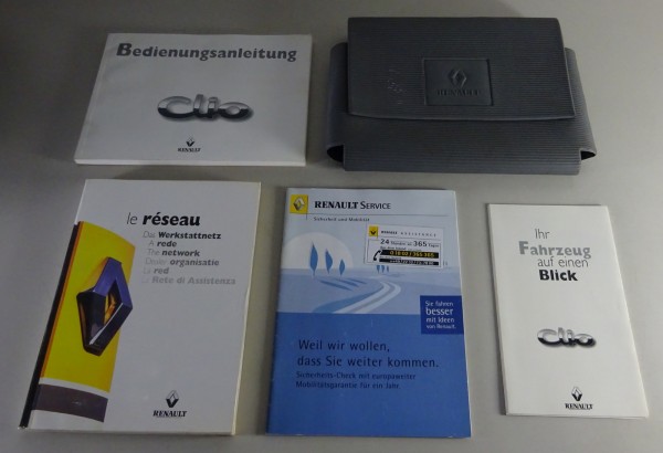 Bordmappe + Betriebsanleitung Renault Clio von 1998