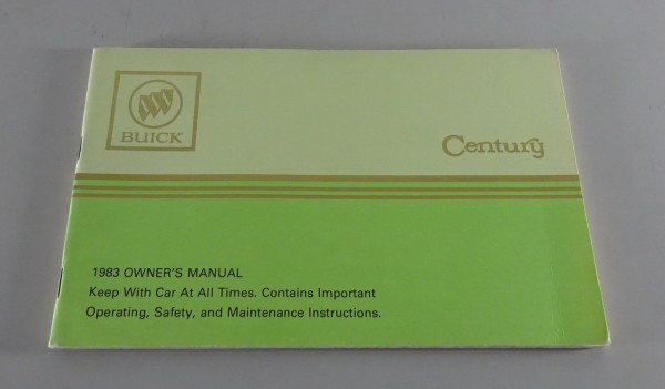 Owner´s Manual / Handbook Buick Century Stand 1983