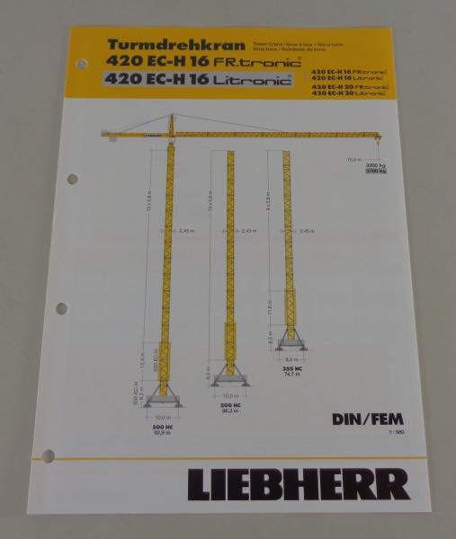 Datenblatt Liebherr Turmdrehkran 420 EC-H 16 Fr.tronic / Litronic von 03/2007