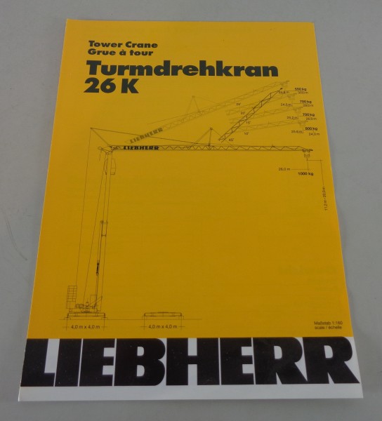 Datenblatt / Technische Beschreibung Liebherr Turmdrehkran 26 K von 03/1992