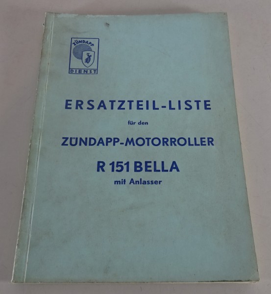 Teilekatalog / Ersatzteillsite Zündapp Motorroller R 151 Bella Stand 10/1955