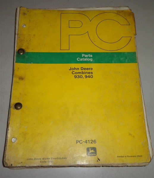 Teilekatalog / Parts Catalog John Deere Combines 930 / 940 - 11/1974