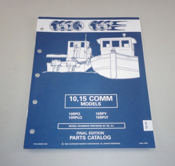 Teilekatalog OMC Evinrude Johnson Außenborder 10 / 15 COMM Models St. 05/92