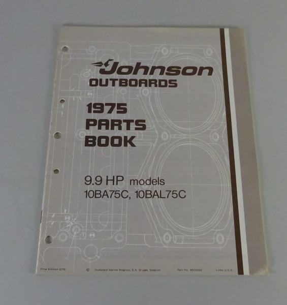 Teilekatalog OMC Johnson Outboards 9.9 PS Models Stand 3/1975