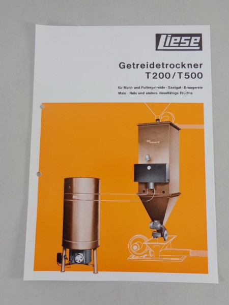 Prospekt / Prospektblatt Liese Getreidetrockner T 200 / T 500