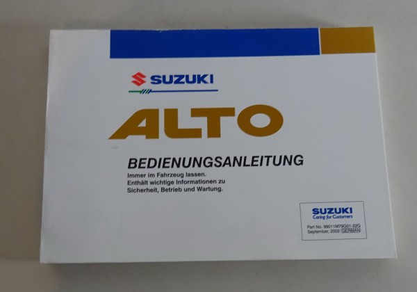 Betriebsanleitung / Handbuch Suzuki Alto Stand 09/2002
