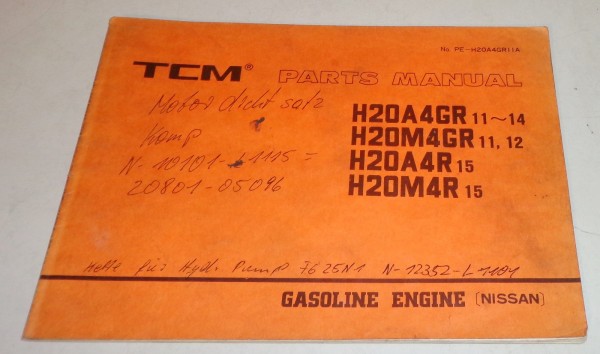 Teilekatalog / Spare Parts List TCM Gabelstapler / Fork Lift H20 A4 R / GR 12/1987