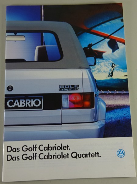 Prospekt VW Golf I Cabriolet + Cabrio Quartett von 08/1987