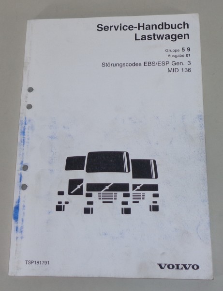 Werkstatthandbuch Volvo LKW Störungscodes EBS / ESP Gen. 3 MID 136 von 2003