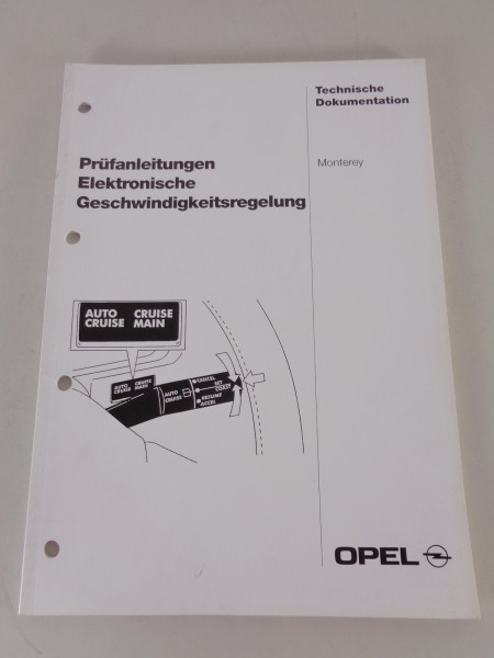 Werkstatthandbuch Prüfanleitung Opel Monterey Geschwindigkeitsregler 05/1995