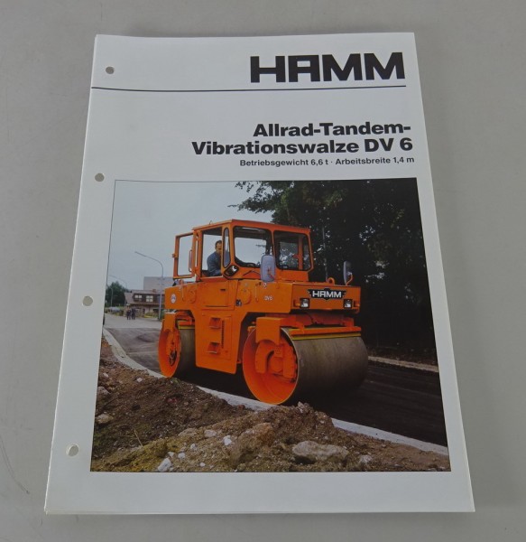 Prospekt / Broschüre HAMM Allrad-Tandem-Vibrationswalze DV 6 Stand 05/1987