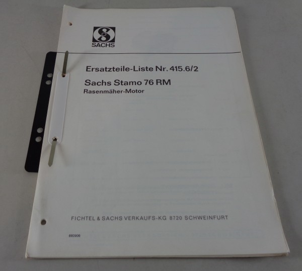 Teilekatalog / Ersatzteilliste Sachs Motor Stamo 76 RM Rasenmäher - Motor