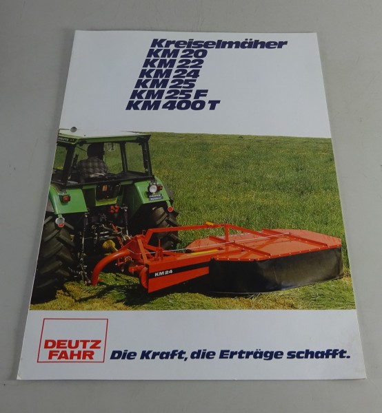 Prospekt / Broschüre Deutz-Fahr Kreiselmäher KM 20 / 22 / 24 / 25 / 25 F / 400 T