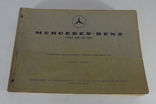 Teilekatalog Mercedes-Benz Bus Fontlenker Type OP 311 / 312 Stand 01/1958
