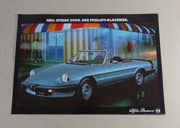 Prospektblatt Alfa Romeo Spider 1600 / 2000 Gummilippe Stand 1983