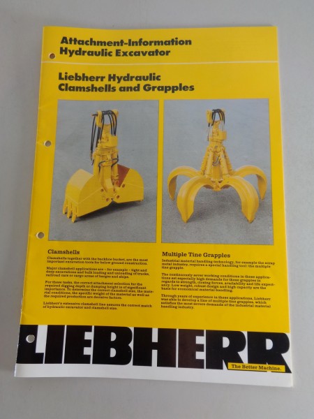 Data sheet / Attachment-Information Liebherr Clamshells & Grapples 10/1998