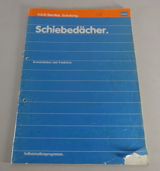 Selbststudienprogramm SSP 26 Schiebedächer für VW & Audi Golf I, Passat B1, etc.