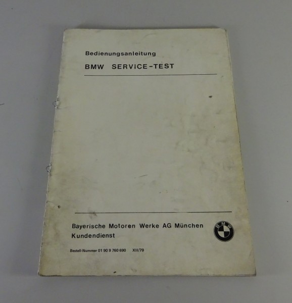 Betriebsanleitung / Handbuch BMW Service-Test / Diagnosegerät Sun 2013 '12/1979