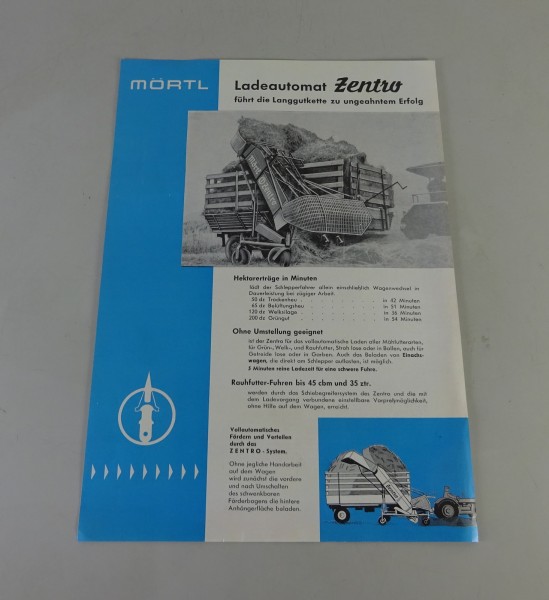 Prospektblatt / Broschüre Mörtel Heu-Ladeautomat Zentro Stand 3/1962