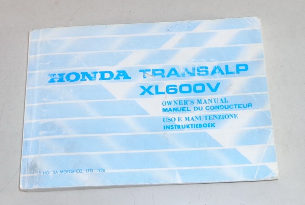 Betriebsanleitung / Owner´s Manual Honda XL 600V Stand 1986