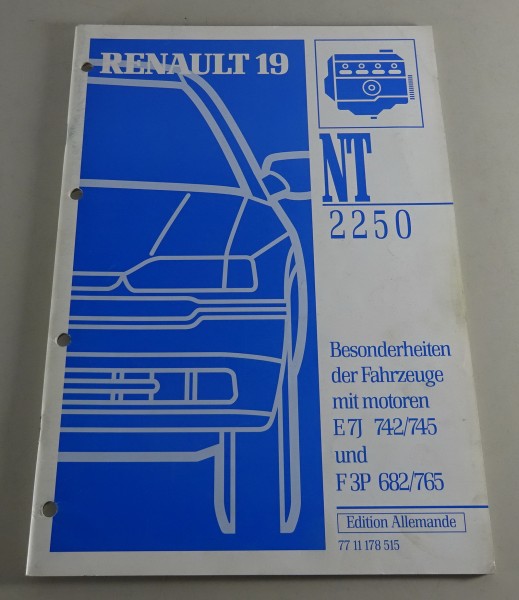 Werkstatthandbuch Renault Motor Typ E7J 742 Stand 1994