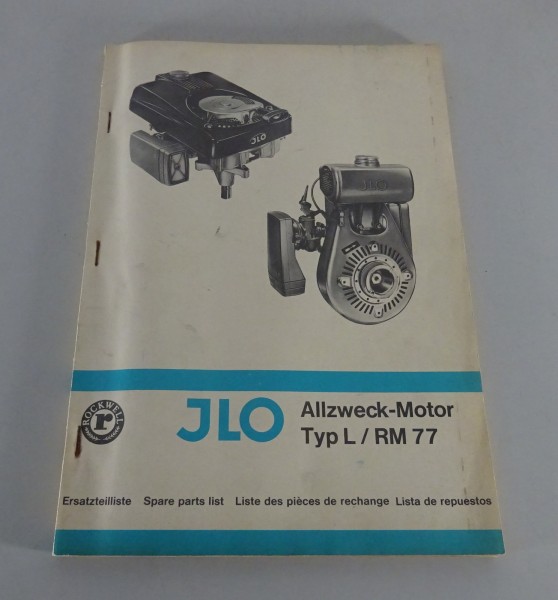 Teilekatalog / Ersatzteilliste ILO / JLO Allzweck-Motor L / RM 77 Stand 12/1967