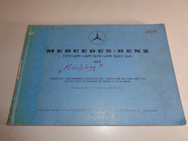 Teilekatalog Mercedes-Benz LAPS-LAPK 1632 - LAPK 2632 /6x6 (663) Stand 10/1972