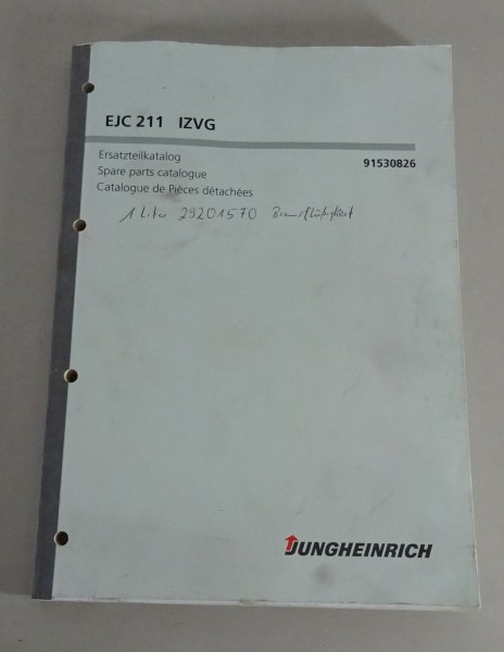 Teilekatalog / Parts Catalog Jungheinrich Elektrogabelstapler EJC 211 von 2005