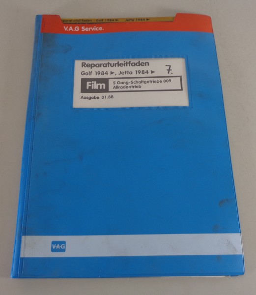 Werkstatthandbuch Microfich VW Golf II / 2 Jetta 5 Gang Getriebe 009 Allrad 1984