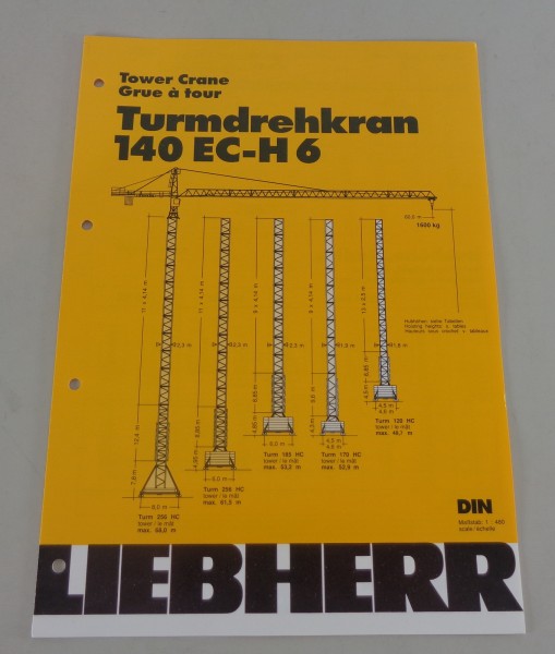 Datenblatt / Technische Beschreibung Liebherr Turmdrehkran 140 EC-H 6 von 1994