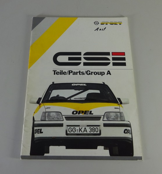 Teilekatalog / Ersatzteilliste Opel Kadett E GSi Rallye Gruppe A