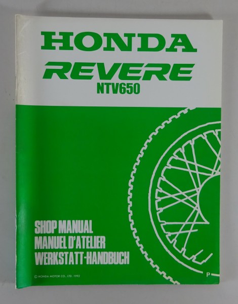 Werkstatthandbuch Ergänzung Workshop Manual Supplement Honda NTV 650 Revere 1992