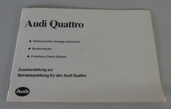 Betriebsanleitung / Handbuch Audi Coupé Quattro Typ 85 Digifiz Stand 02/1983