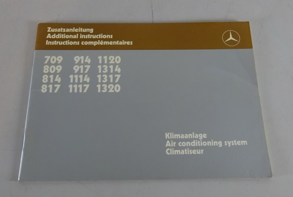 Zusatzanleitung Mercedes-Benz LK Leichte Klasse 709-1320 Klimaanlage von 02/88