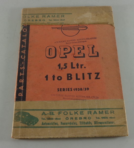 Spare Parts Catalogue Opel Blitz 1,5 Ltr. / 1 to von 1938 / 1939