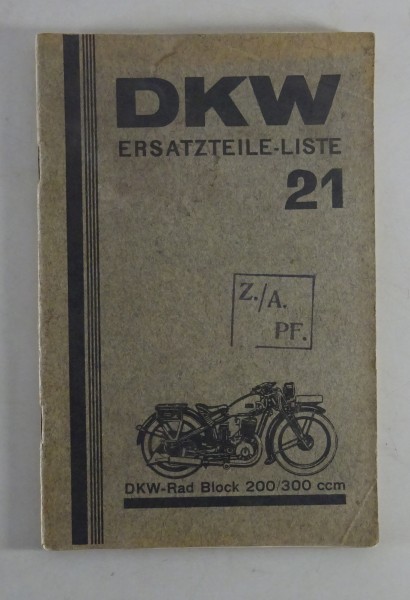 Teilekatalog DKW Rad Block 200 / 300ccm Stand 04/1933