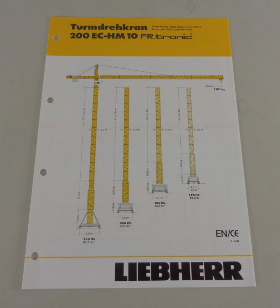Datenblatt Liebherr Turmdrehkran 200 EC-HM 10 FR.tronic von 03/2007
