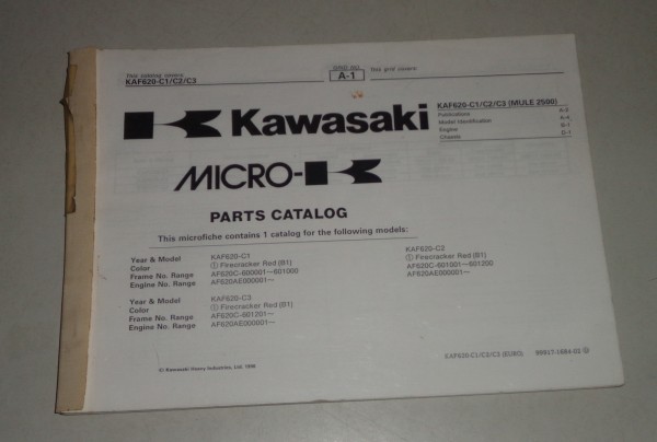 Teilekatalog / Ersatzteilliste / Parts List Kawasaki KAf 620 C 1 Stand 01/1997