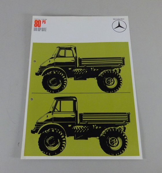 Prospektblatt / Broschüre Mercedes-Benz Unimog 406.120/121 U80 Stand 01/1969