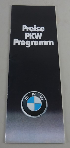 Prospekt / Preisliste BMW 6er E24 / 3er E21 / 7er E23 / 5er E12 ab 05/1978
