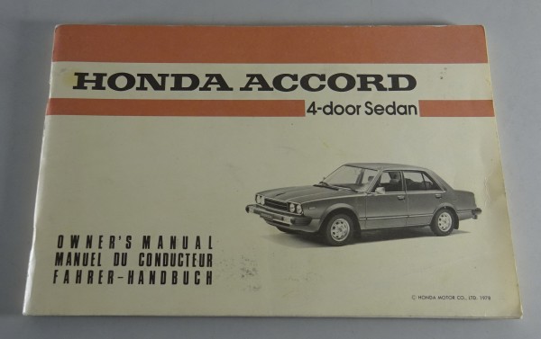 Betriebsanleitung / Owner´s Manual Honda Accord 4-door Sedan Stand 1978