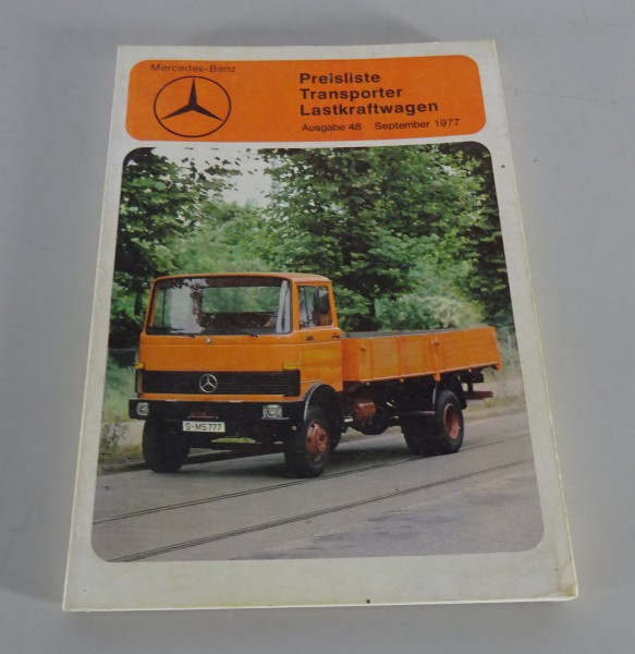 Preisliste Nr.48 Mercedes Benz LKW + Transporter ab 09/1977