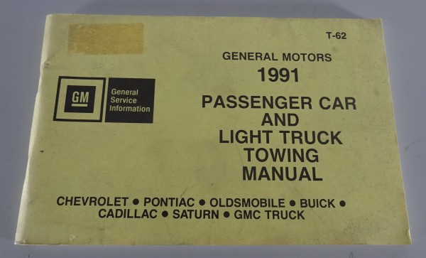 Handbuch General Motors Abschleppanleitung Buick, Chevrolet, Cadillac, etc. 1991